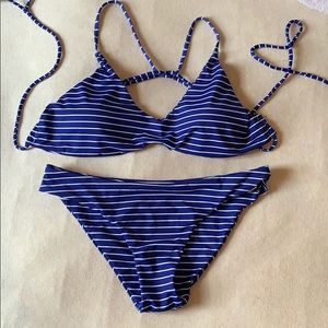 Zaful Blue Striped Bikini